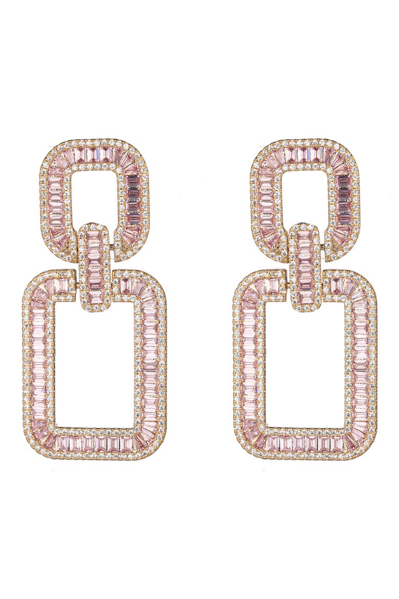 Sophie Cubic Zirconia Earrings, Main, color, GOLD