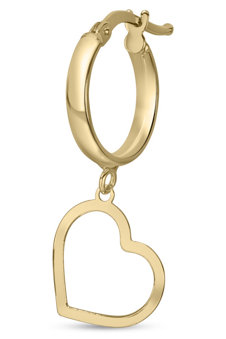 14K Yellow Gold Heart Drop Huggie Hoop Earrings, Alternate, color, 14K YELLOW GOLD