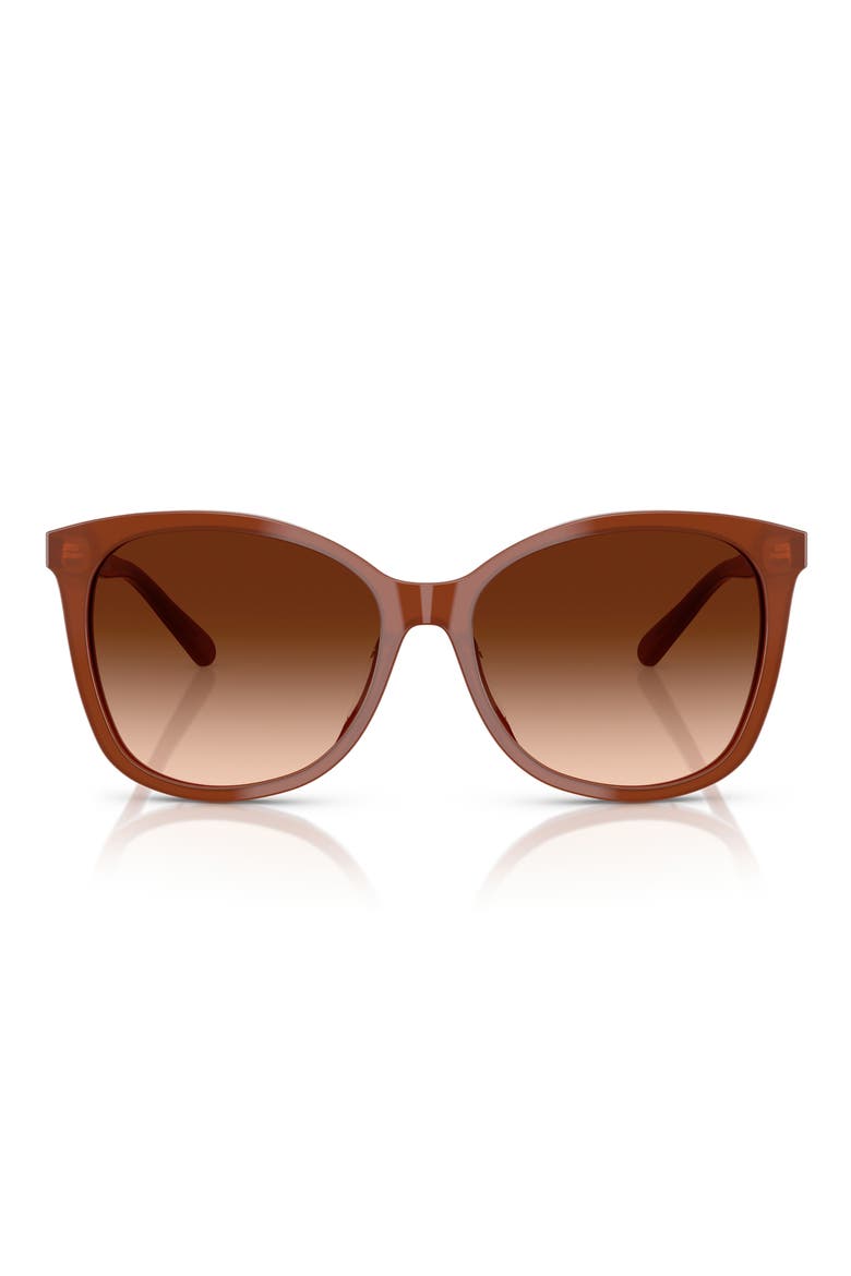 57mm Gradient Square Sunglasses, Main, color, MILKY HAZELNUT / BROWN