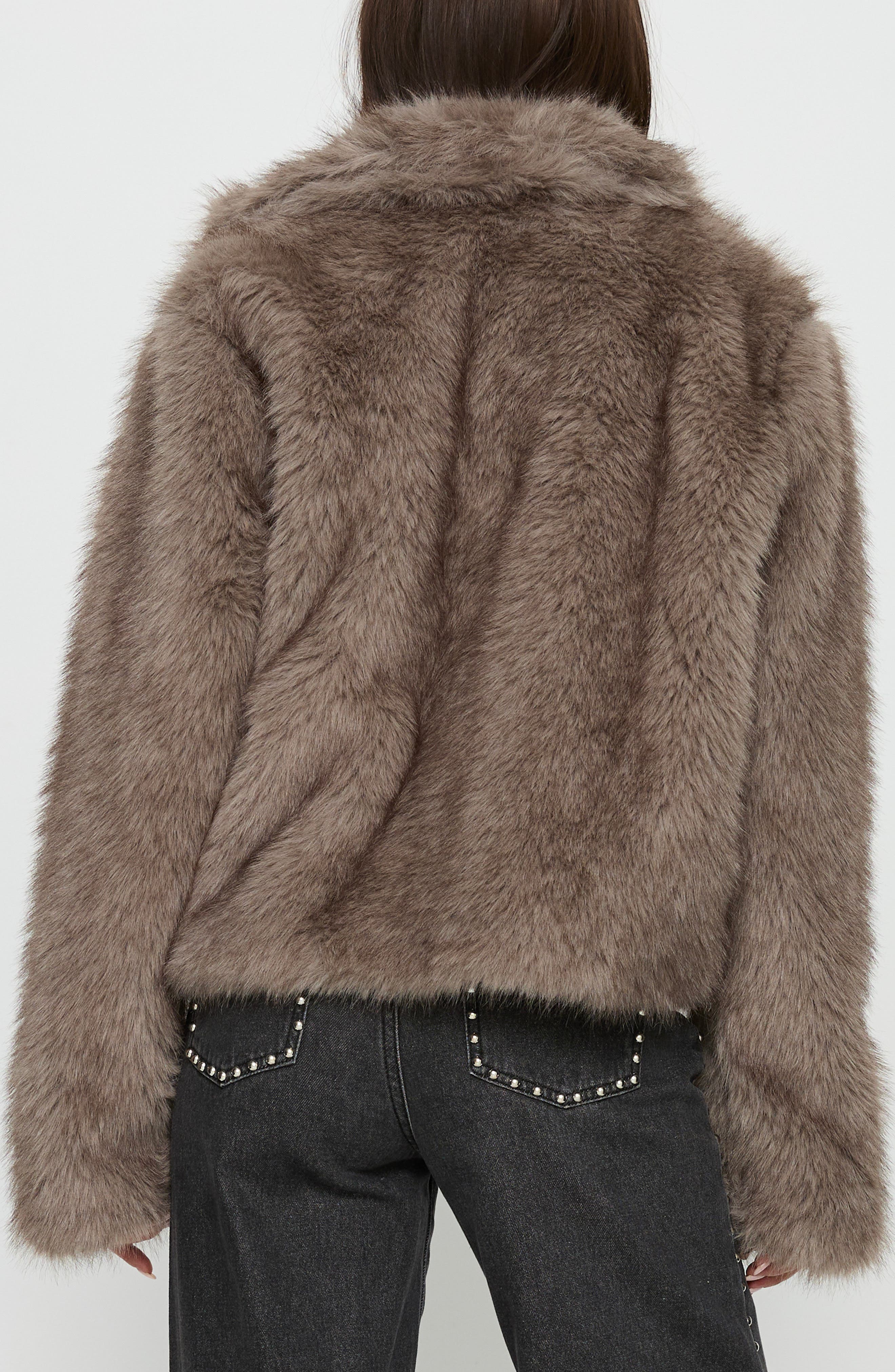 Princess Polly Kimberli Faux Fur Zip Jacket (Women) | Nordstrom