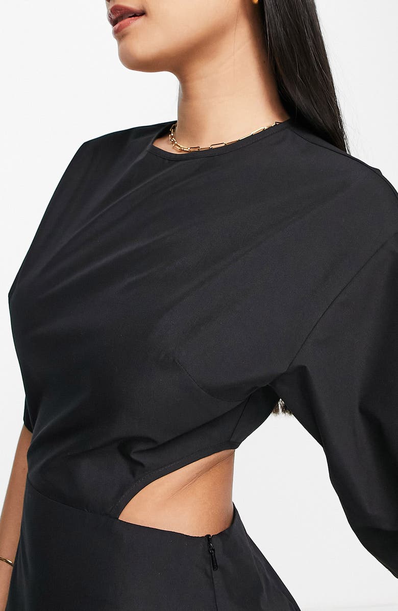 ASOS DESIGN Waist Cutout Poplin Maxi Dress, Alternate, color,