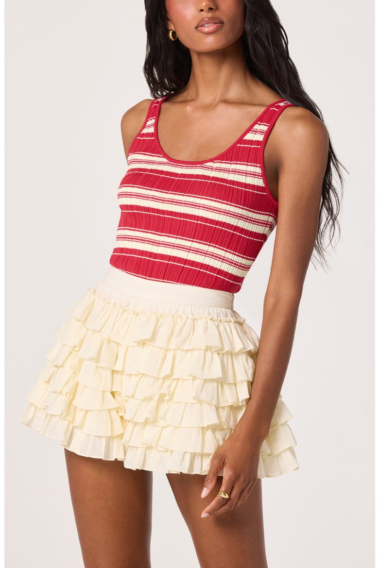 Kaylea Stripe Rib Sweater Tank, Main, color, RED STRIPE