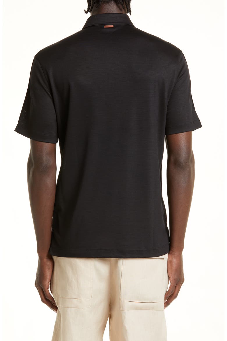 High Performance™ Wool Polo, Alternate, color, BLACK