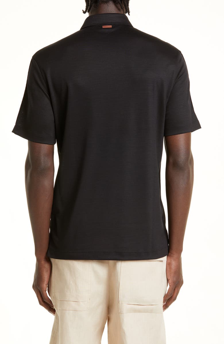 ZEGNA High Performance<sup>™</sup> Wool Polo, Alternate, color, Black