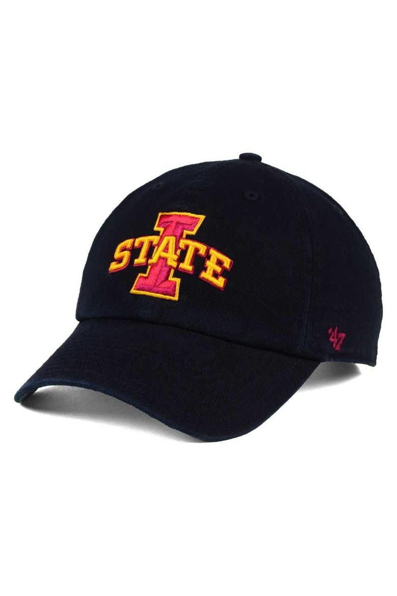Men's '47 Black Iowa State Cyclones Clean Up Adjustable Hat, Main, color, Black