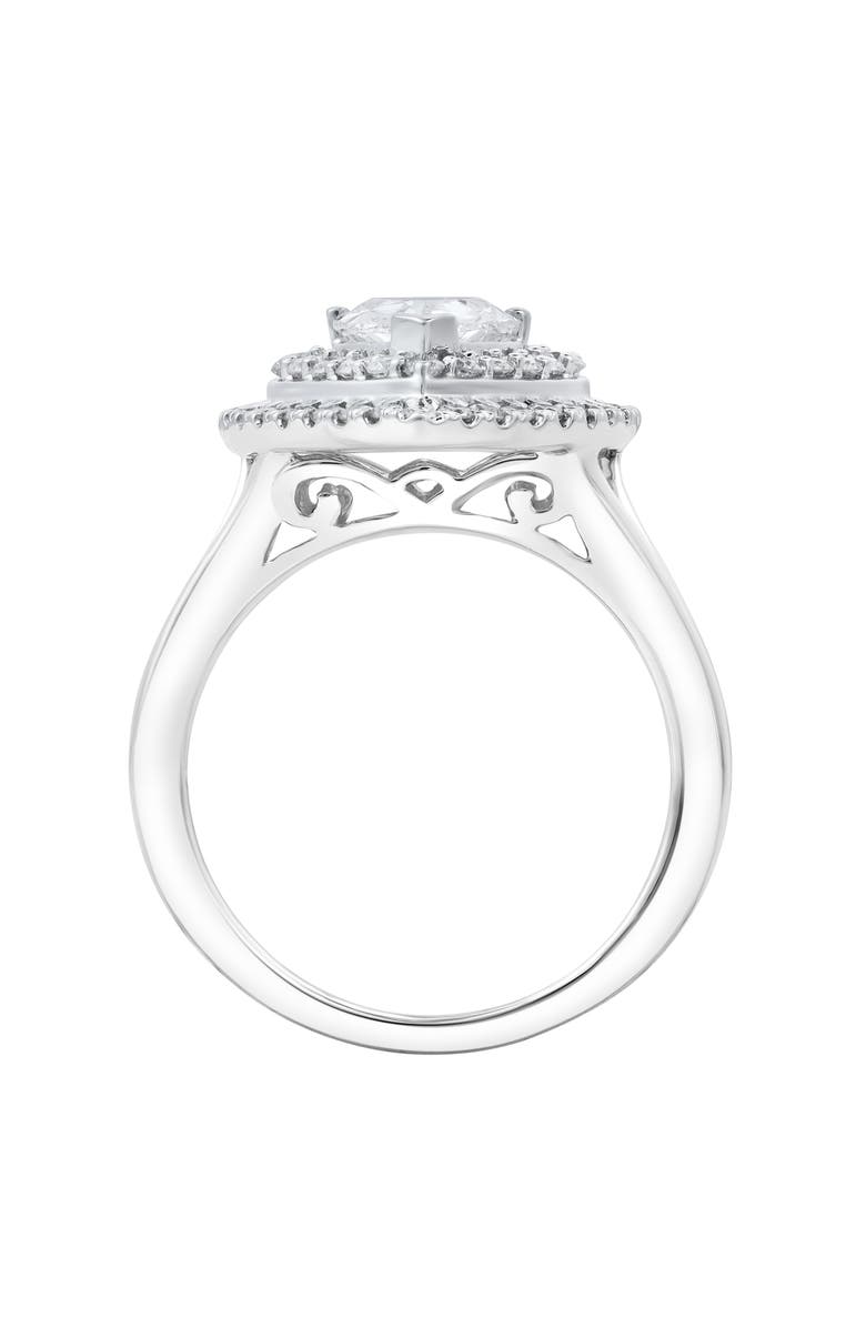 LuvMyJewelry Anisa 14K White Gold Pear Lab Grown Diamond Halo Engagement Ring - 2.5 Ct, Alternate, color, 14K White Gold