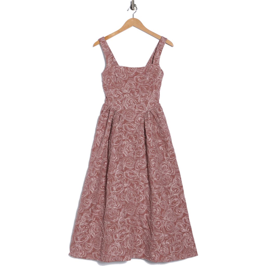Blu Pepper Floral Midi Dress In Brown