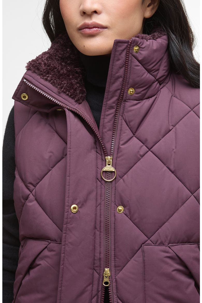 Becky Diamond Quilted Puffer Vest, Alternate, color, BLACK CHERRY/ MUTED TARTAN