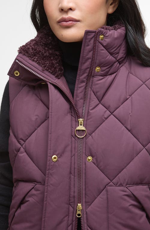 Barbour Becky Diamond Quilted Puffer Vest In Purple