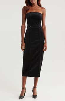 Good American Fit for Success Strapless Velvet Dress