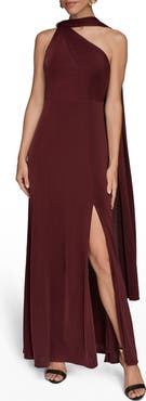 Donna Karan New York Drape Sleeveless Side Slit Gown
