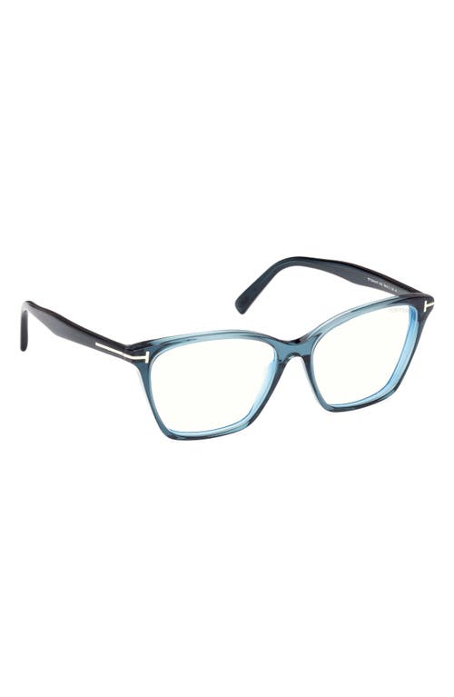 Tom Ford 56mm Cat Eye Blue Light Blocking Optical Glasses In Multi