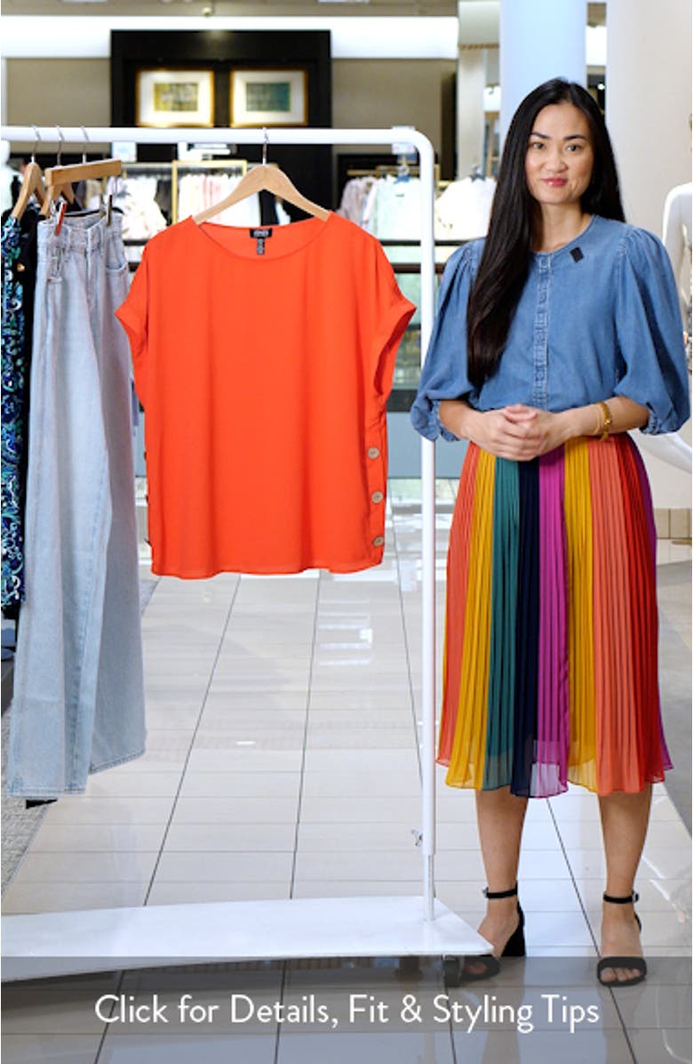 Side Button Detail Crepe Top, sales video thumbnail