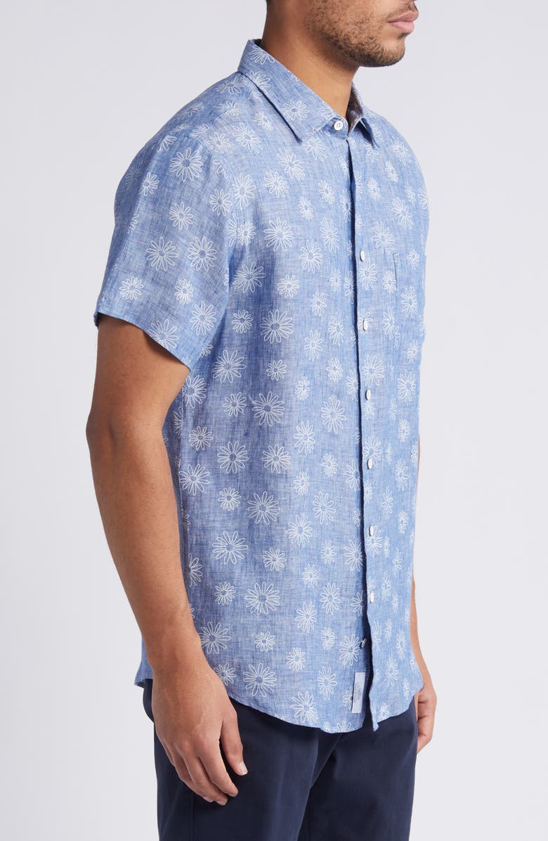Rodd & Gunn Carleton Floral Short Sleeve Linen Button-Up Shirt, Alternate, color, 