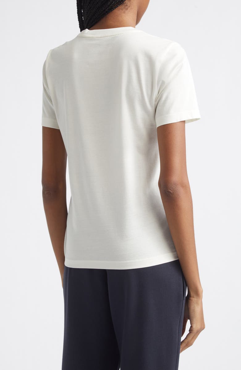Moncler Logo Embroidered Cotton T-Shirt, Alternate, color, White