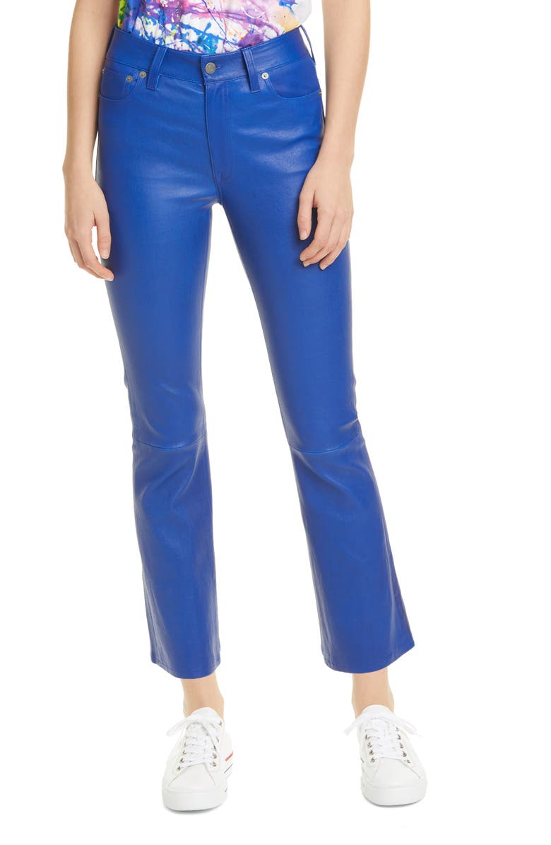 Polo Ralph Lauren Leather Crop Pants, Main, color, 
