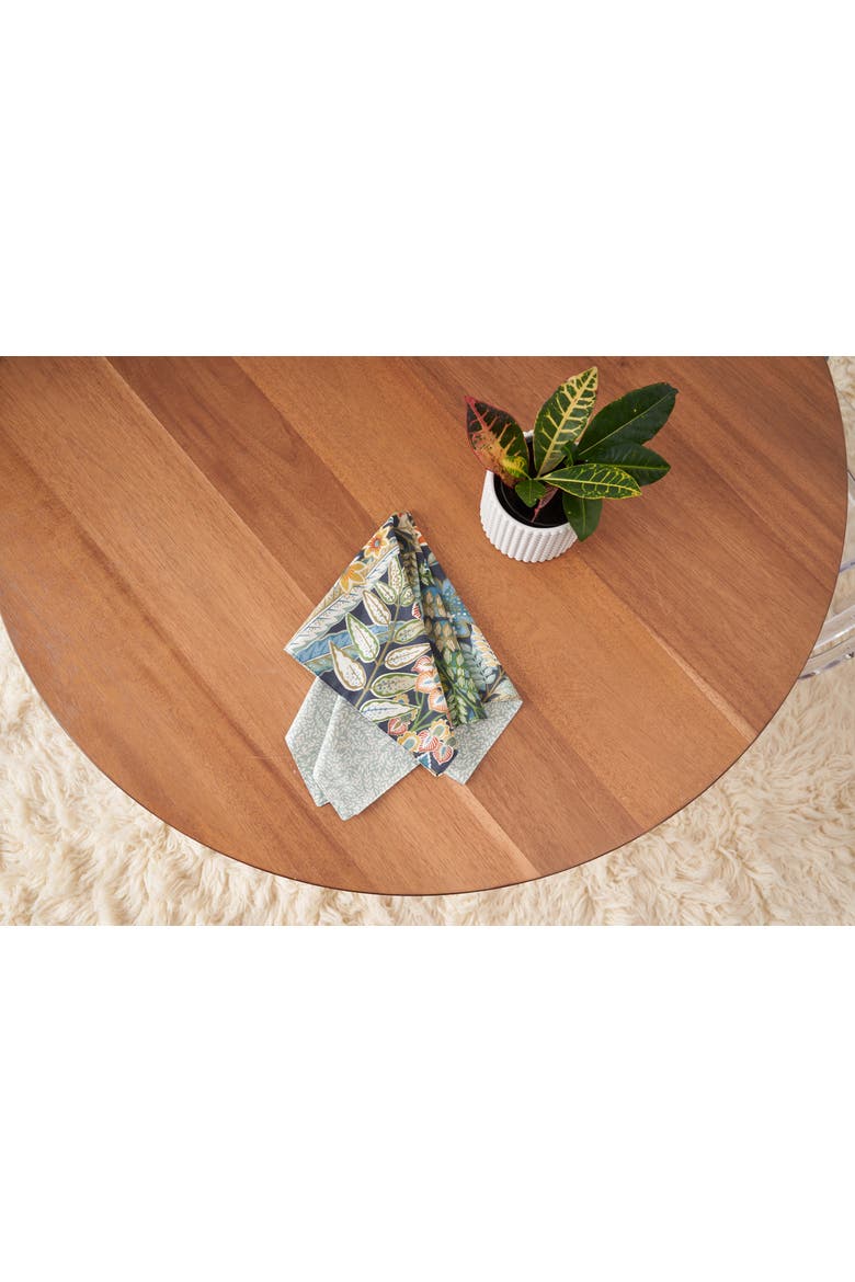 Posy Flowers 100% Cotton Set of 4 Cloth Napkins, Alternate, color, Green