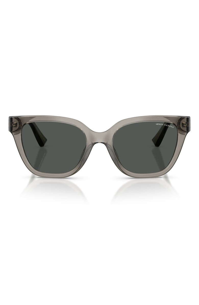 AX Armani Exchange 53mm Cat Eye Sunglasses, Main, color, Shiny Grey / Dark Grey