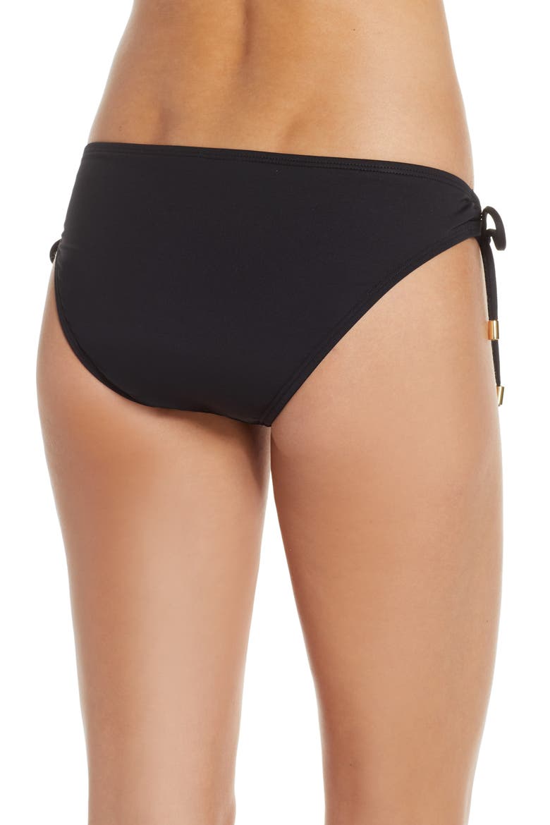 Island Goddess Hipster Bikini Bottoms, Alternate, color, BLACK