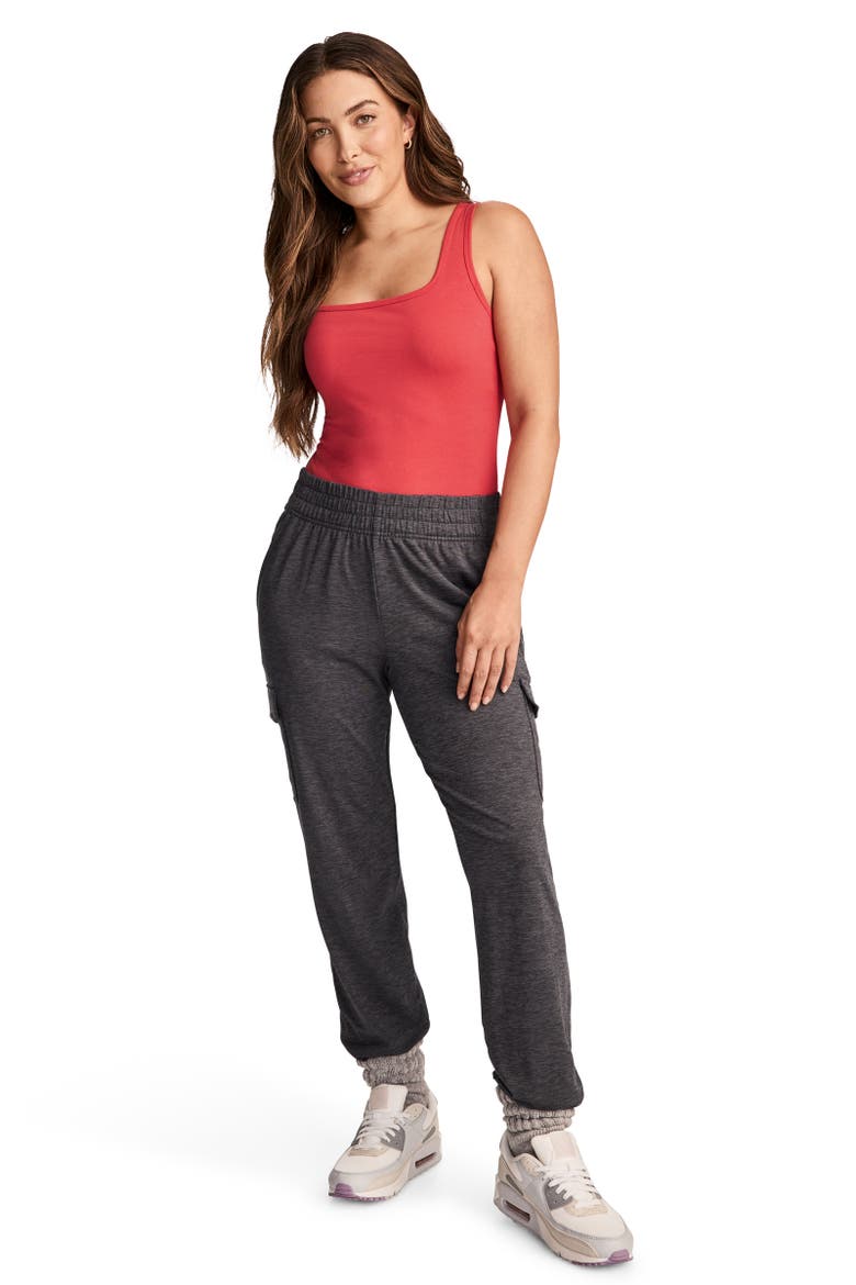 Women's Organic Cotton Stretch Tank Strap Thong Bodysuit, Alternate, color, Dragonfruit Red
