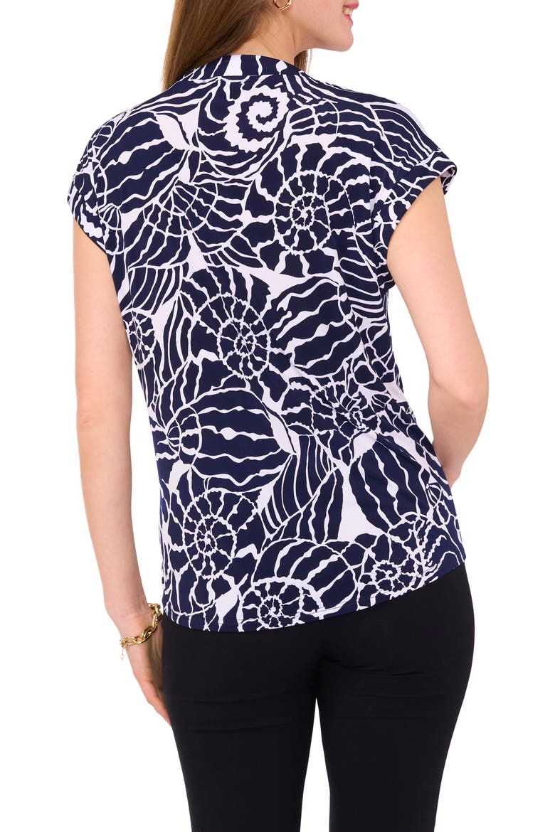 Print Split Neck Top, Alternate, color, JBS NAVY