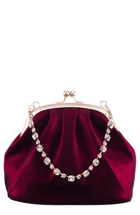 Maura-M Crystal Handle Frame Clutch