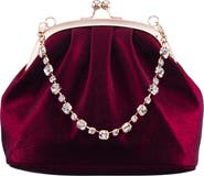 Nina Maura-M Crystal Handle Frame Clutch