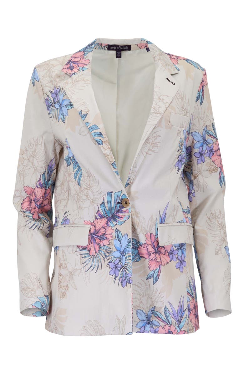 Lords of Harlech Exotic Floral Womens Tailored Blazer, Alternate, color, Exotic Floral Neutral