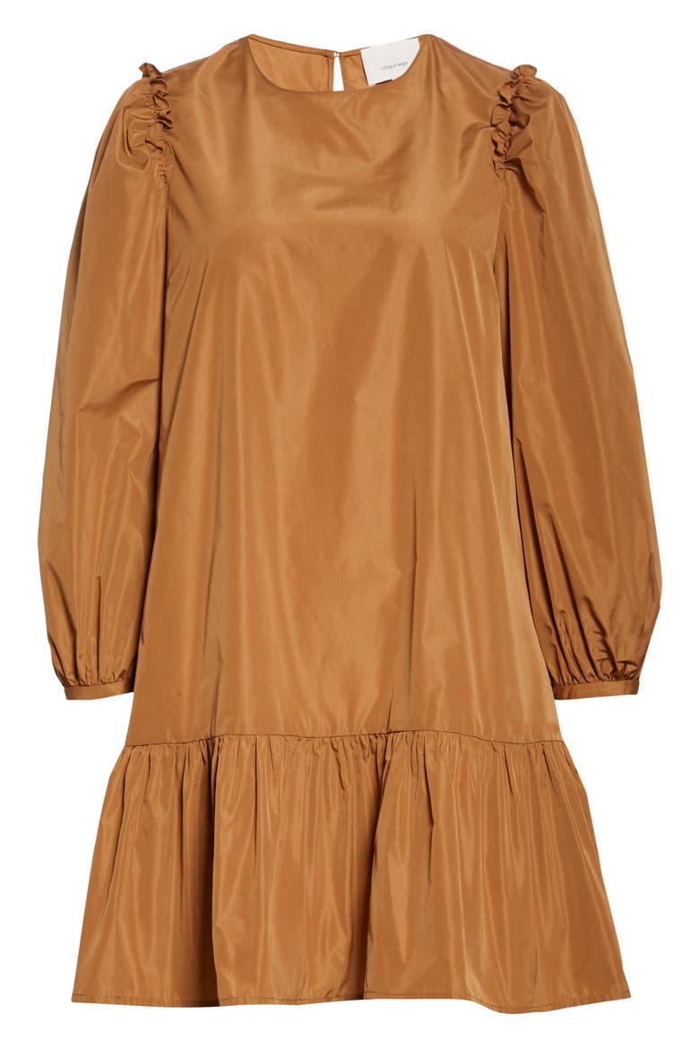 Cinq á Sept Jackie Ruffle Trim Minidress, Alternate, color, CINNAMON
