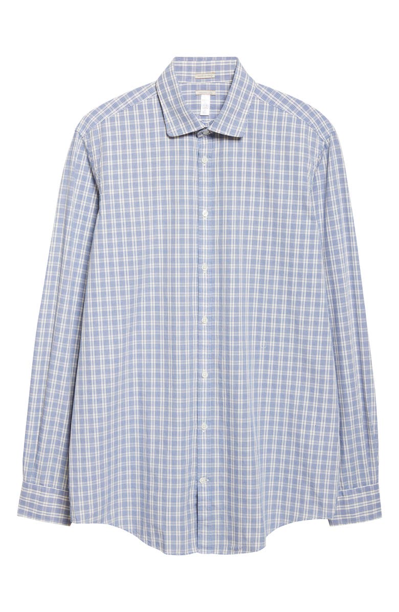 Massimo Alba Canary Plaid Cotton Button-Up Shirt, Main, color, Champagne
