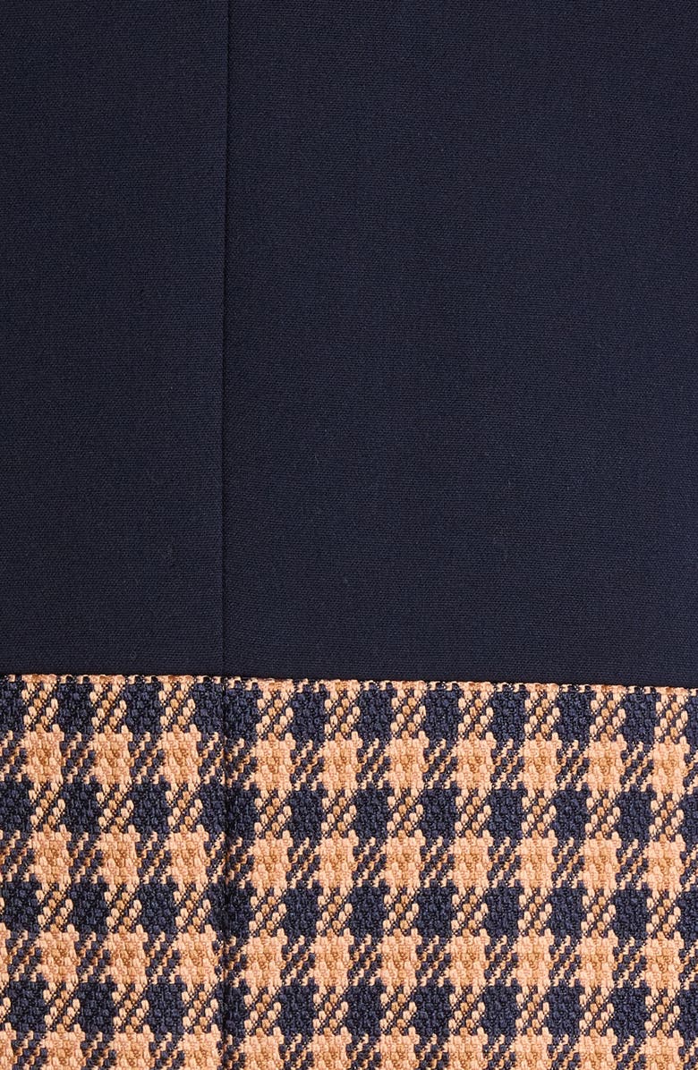 Tahari ASL Check Color Block Jacket, Alternate, color, New Navy Ginger