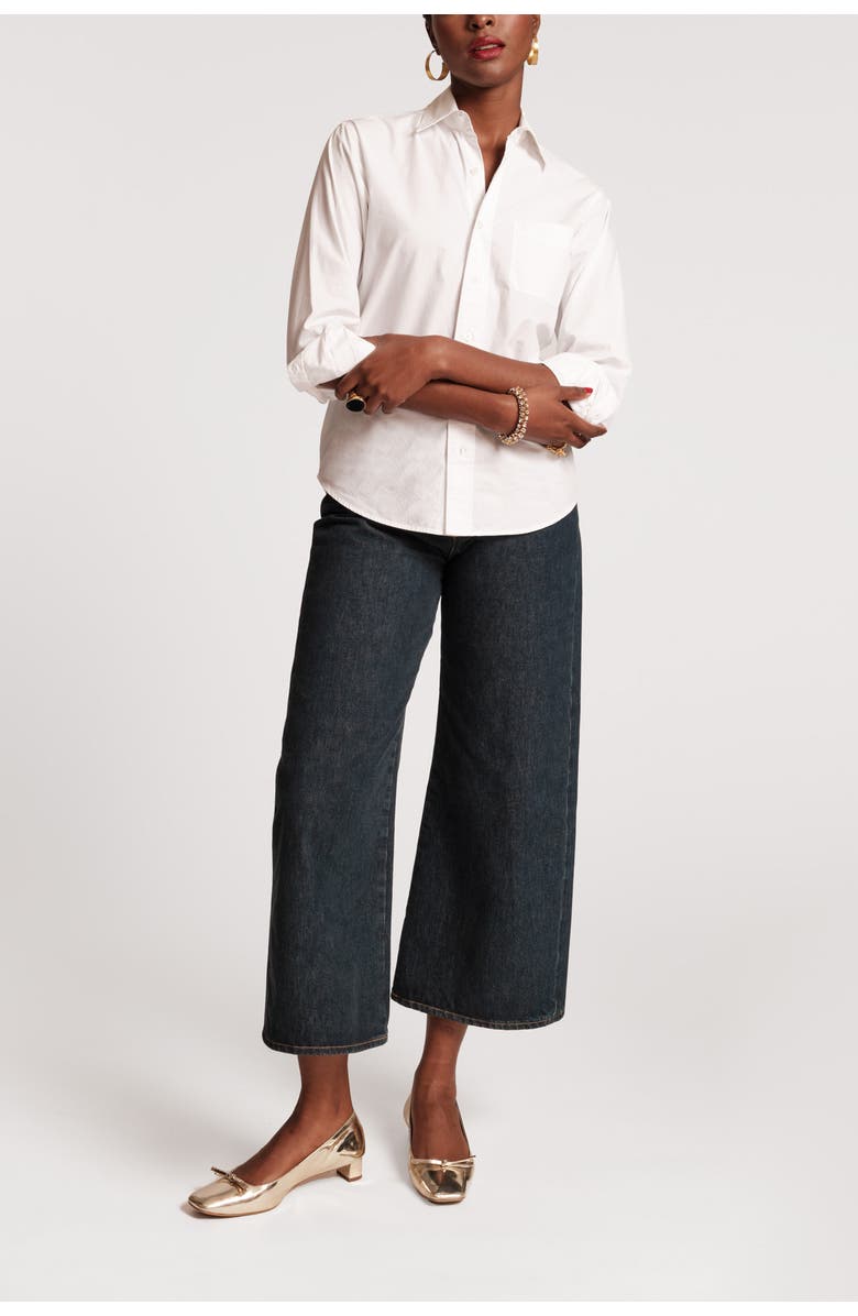 Frances Valentine Perfect White Button Down Cotton Poplin, Alternate, color, 