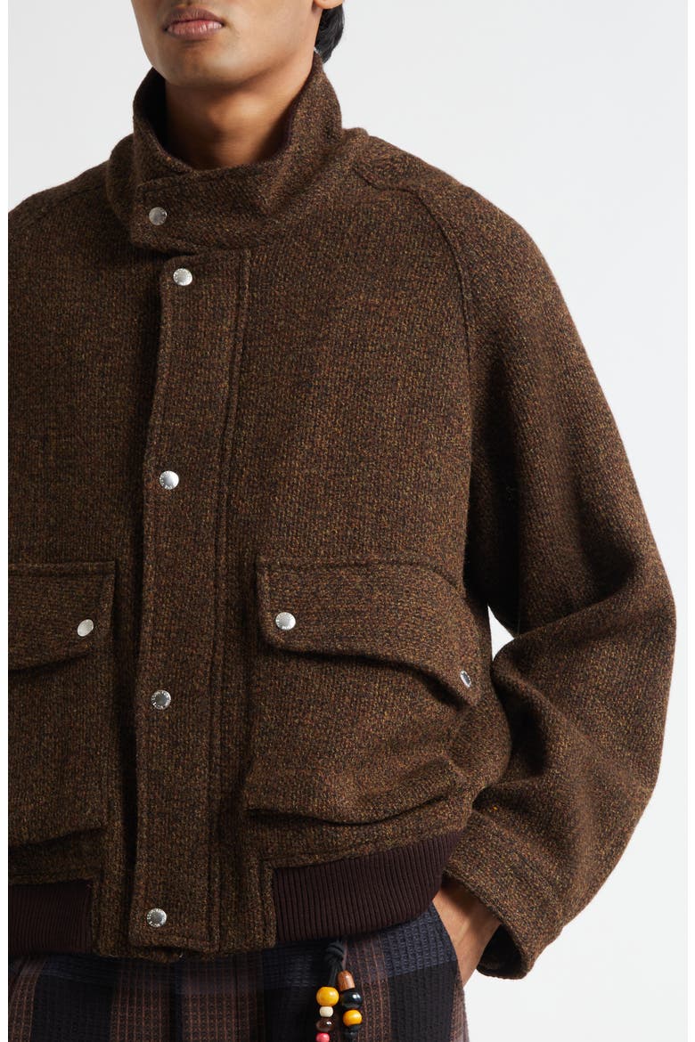 Wool Blend Flight Jacket, Alternate, color, BROWN