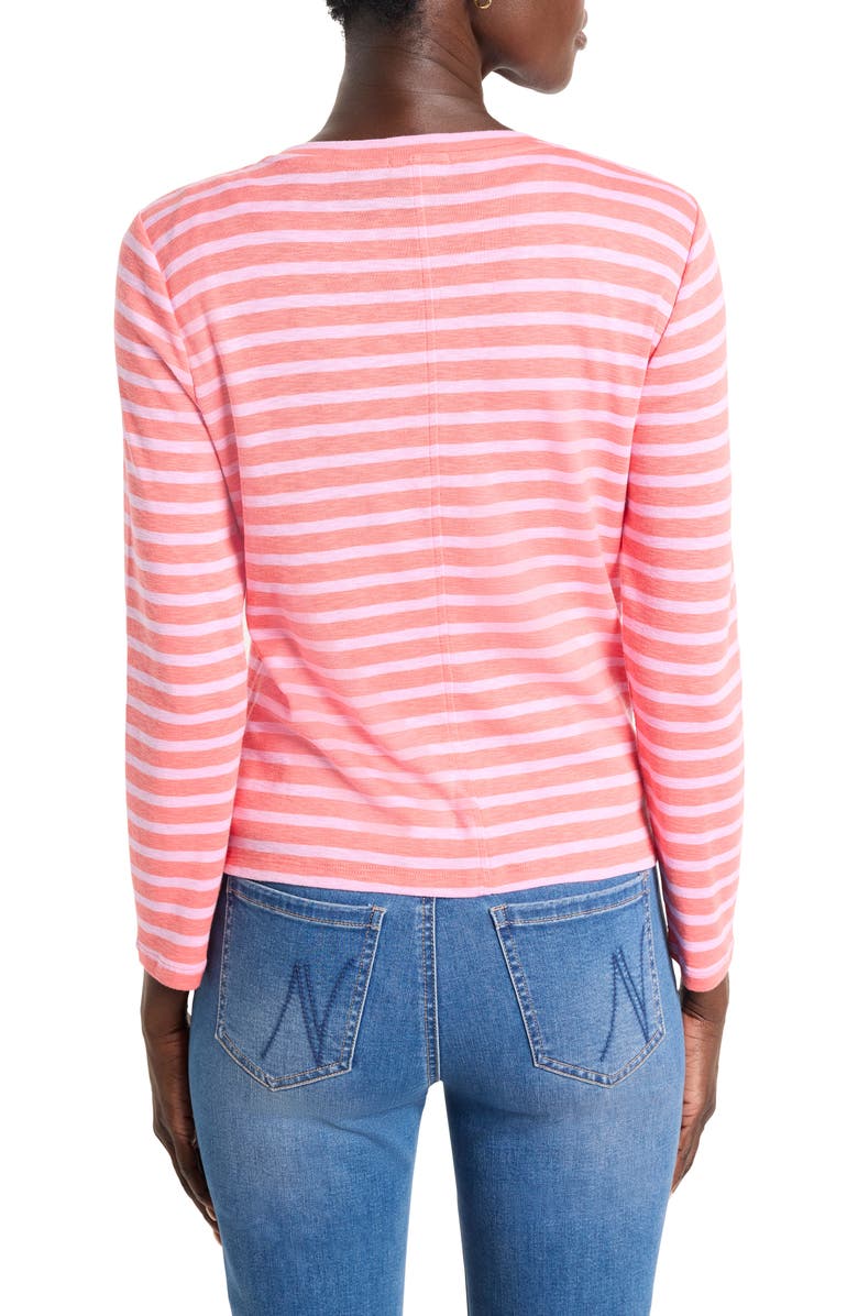 NZT by NIC+ZOE Stripe Front Snap Cardigan, Alternate, color, Pink Multi