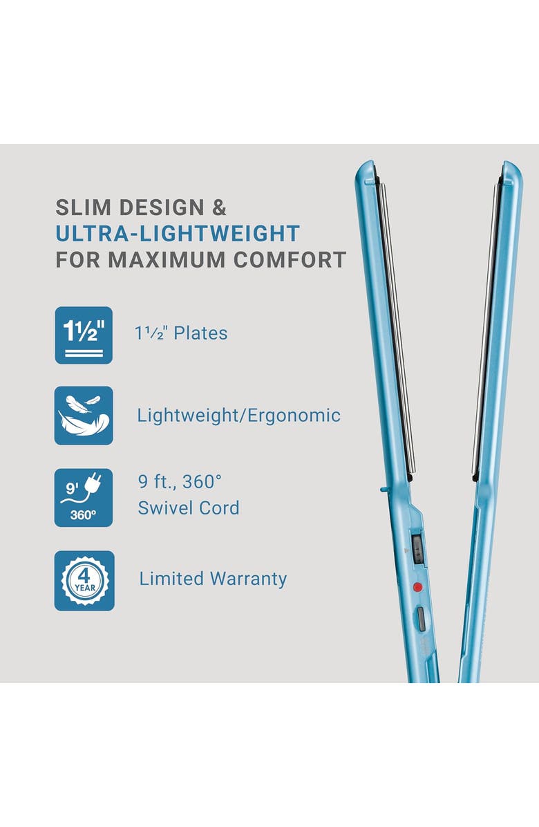 BaBylissPRO Nano Titanium 1½" Ultra-Thin Flat Iron, Alternate, color, Blue