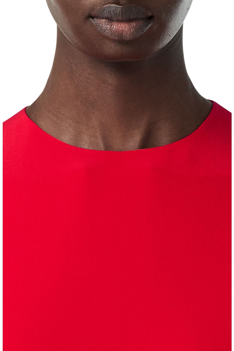 Kyle Ruffle Sleeveless Silk Crêpe de Chine Dress, Alternate, color, BRIGHT RED