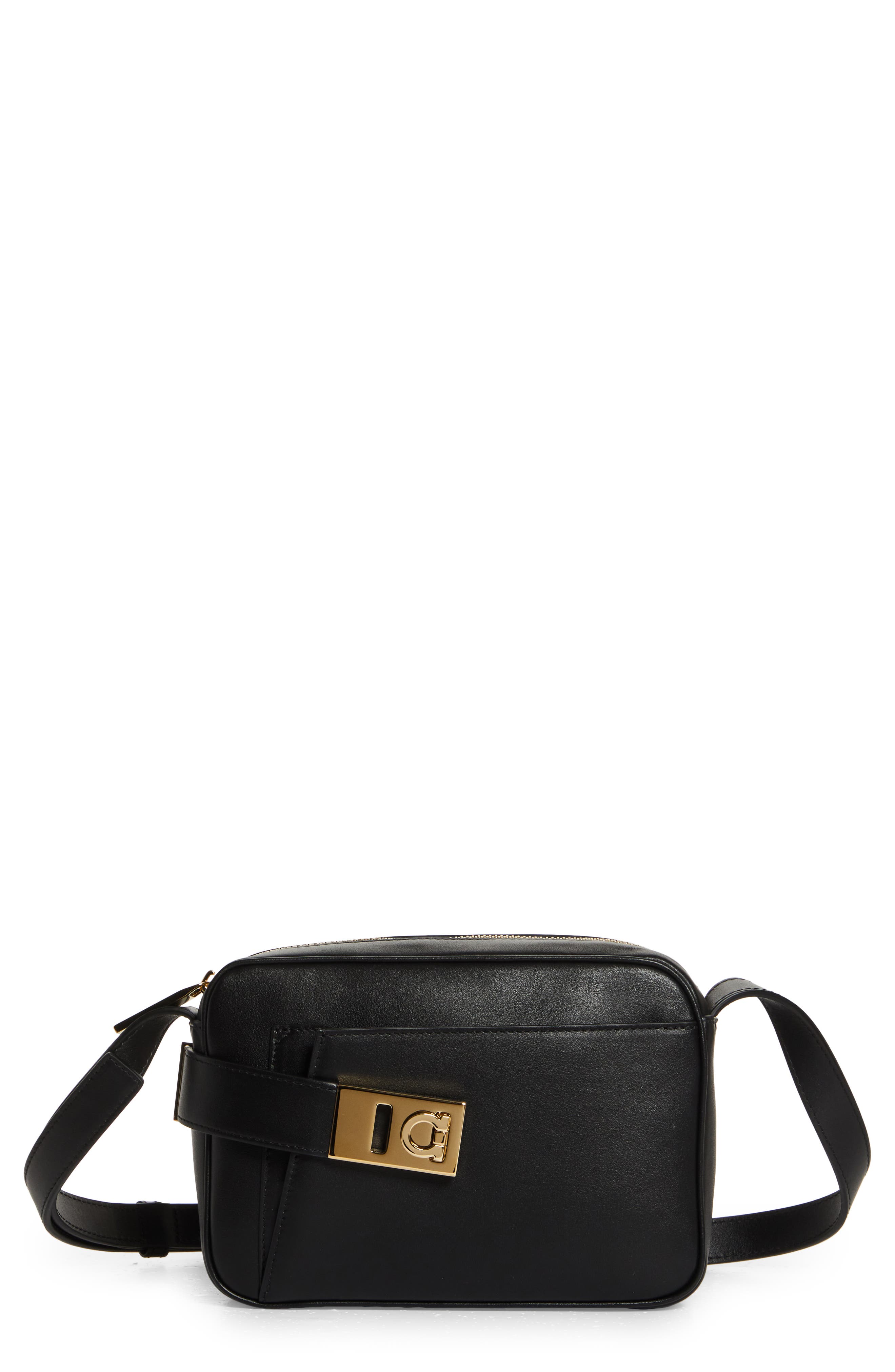 FERRAGAMO Archive Gancini Camera Crossbody Bag, Main, color, 