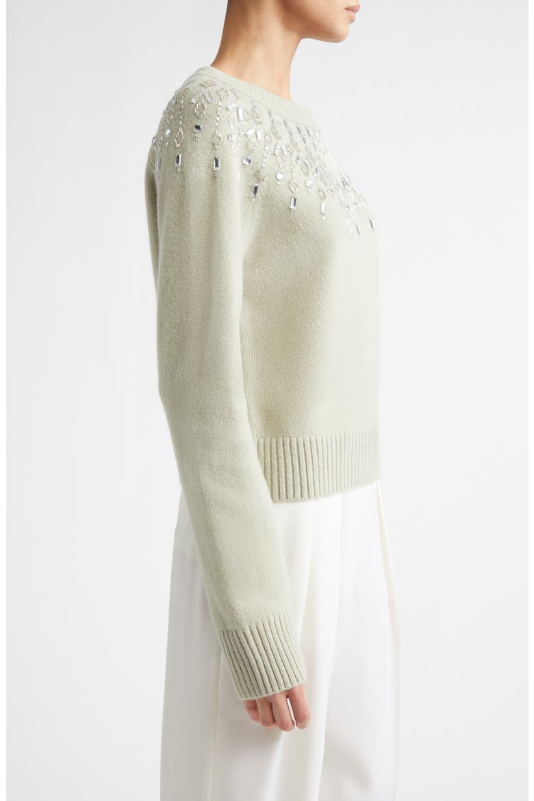 Harold Embellished Virgin Wool Sweater, Alternate, color, DESERT SAGE