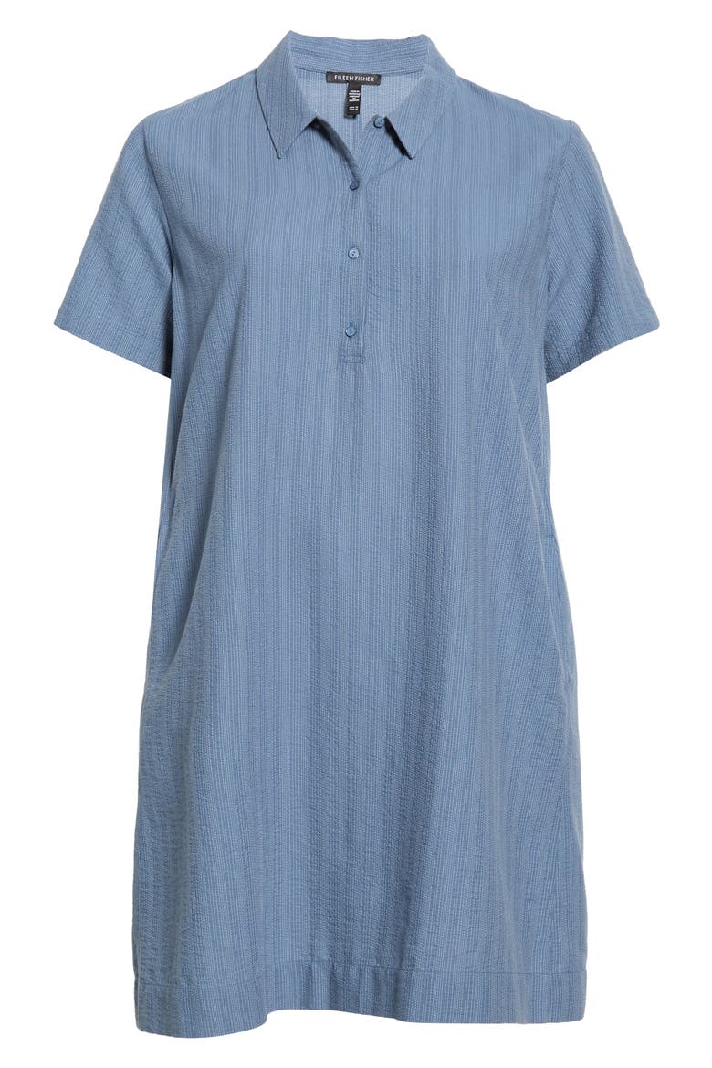 Pinstripe Shift Dress, Alternate, color, COLD SPRAY