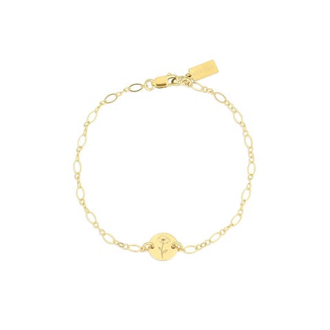 Lily Birth Flower Pendant Bracelet