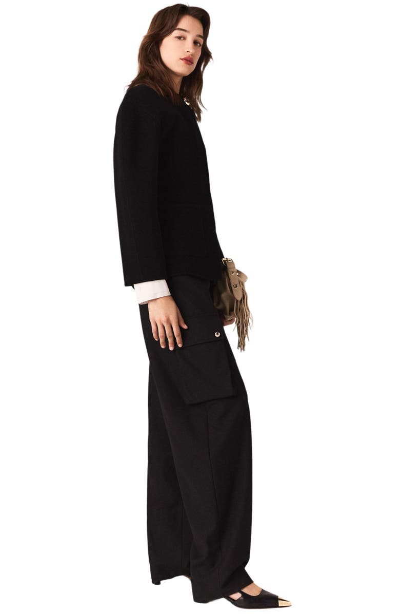 maje Double-faced coat, Alternate, color, Black