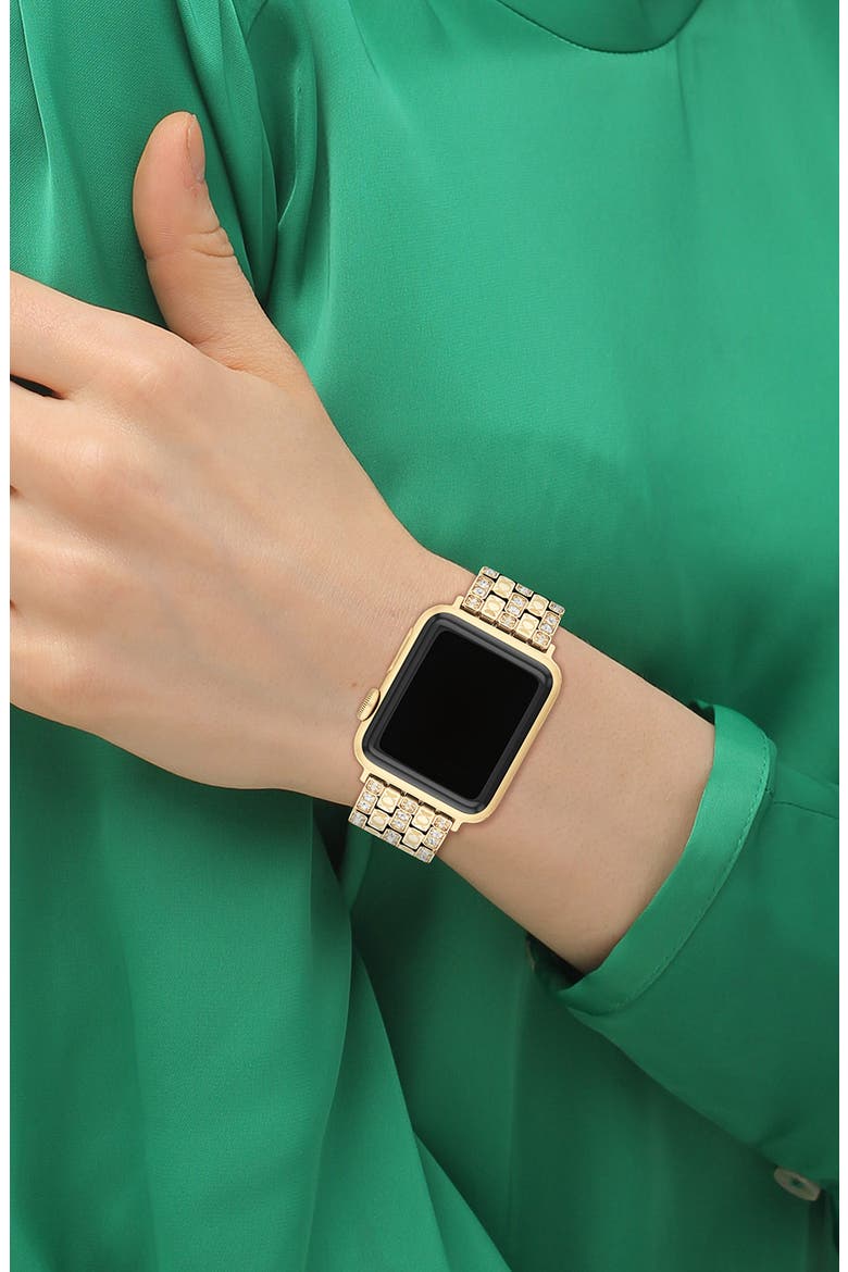 Pavé Crystal Apple Watch® Bracelet Watchband, Alternate, color, METALLIC GOLD