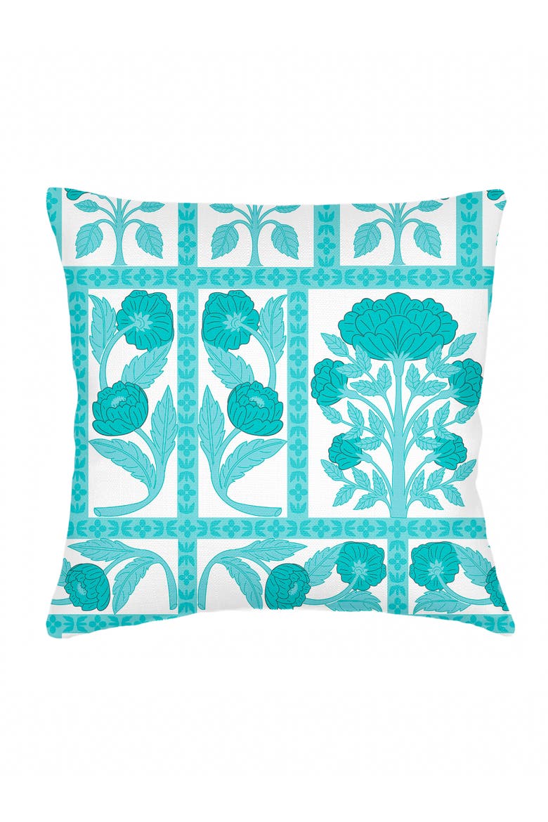 Blossom Field Linen Pillow Cover Only, Main, color, Teal