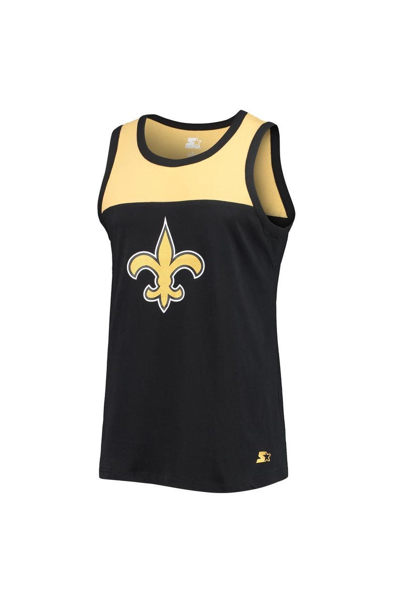 STARTER Men's Starter Black/Gold New Orleans Saints Team Touchdown Fashion Tank Top, Alternate, color, Black