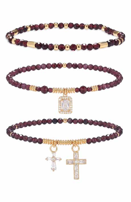Genevieve Set of 3 Beaded Stretch Bracelets