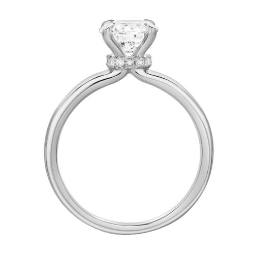 Luvmyjewelry Lila 14k Gold Round Lab Grown Diamond Hidden Halo Ring In 14k White Gold