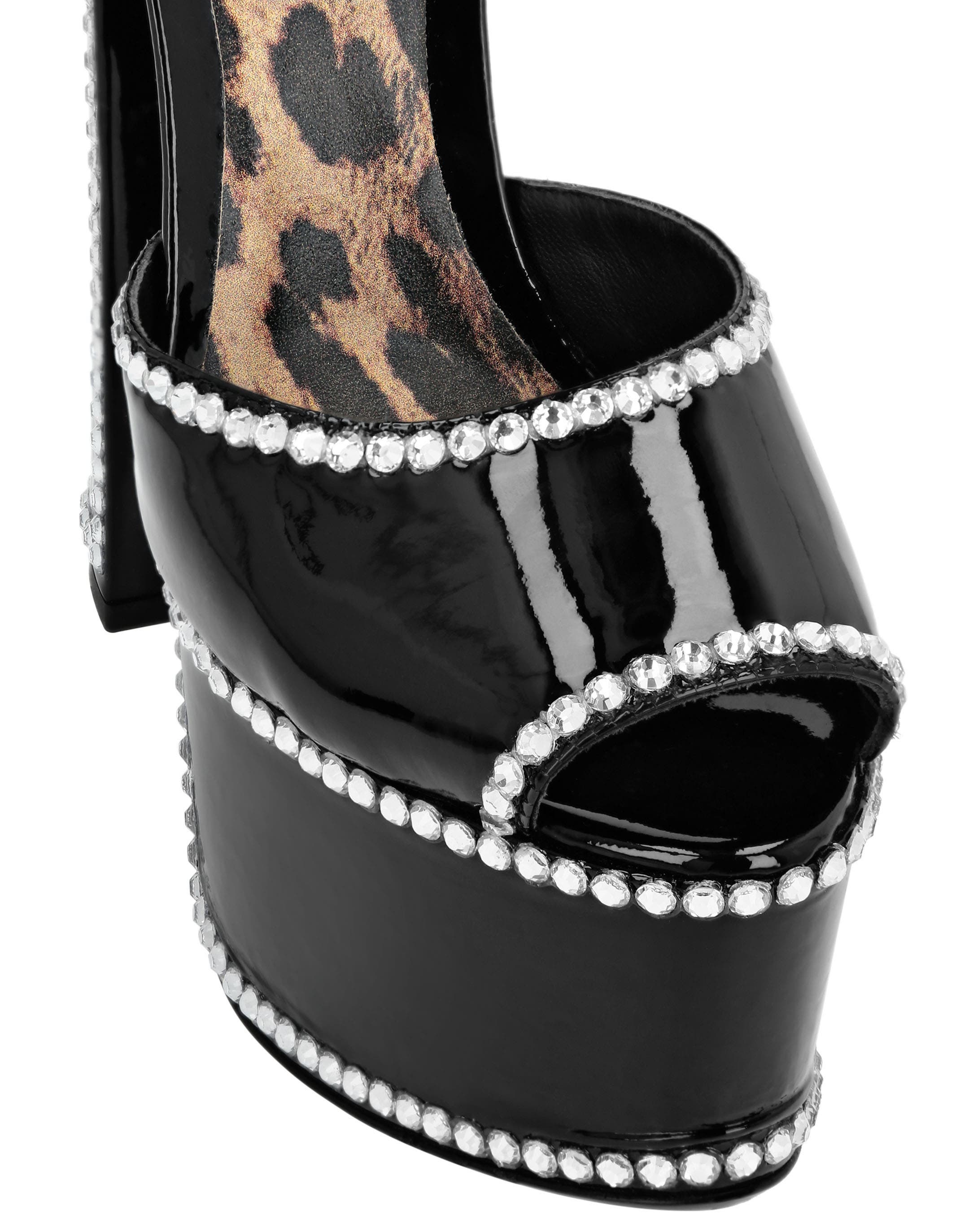 Patent Leather Platform Sandals Hi-Heels Women, Alternate, color, black