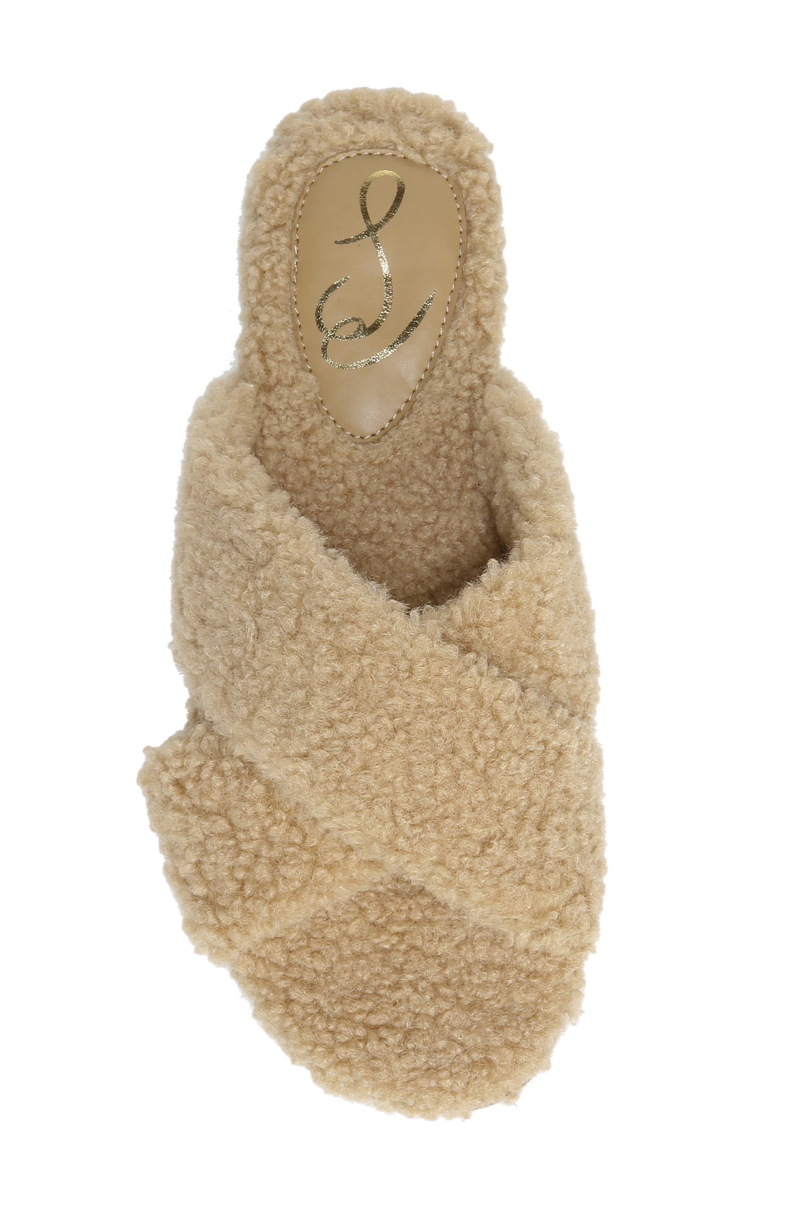 Alice Faux Fur Sandal, Alternate, color, CAMEL