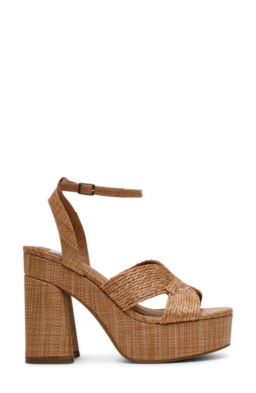 Dolce Vita Dv By  Waylan Raffia Platform Ankle Strap Sandal In Cafe