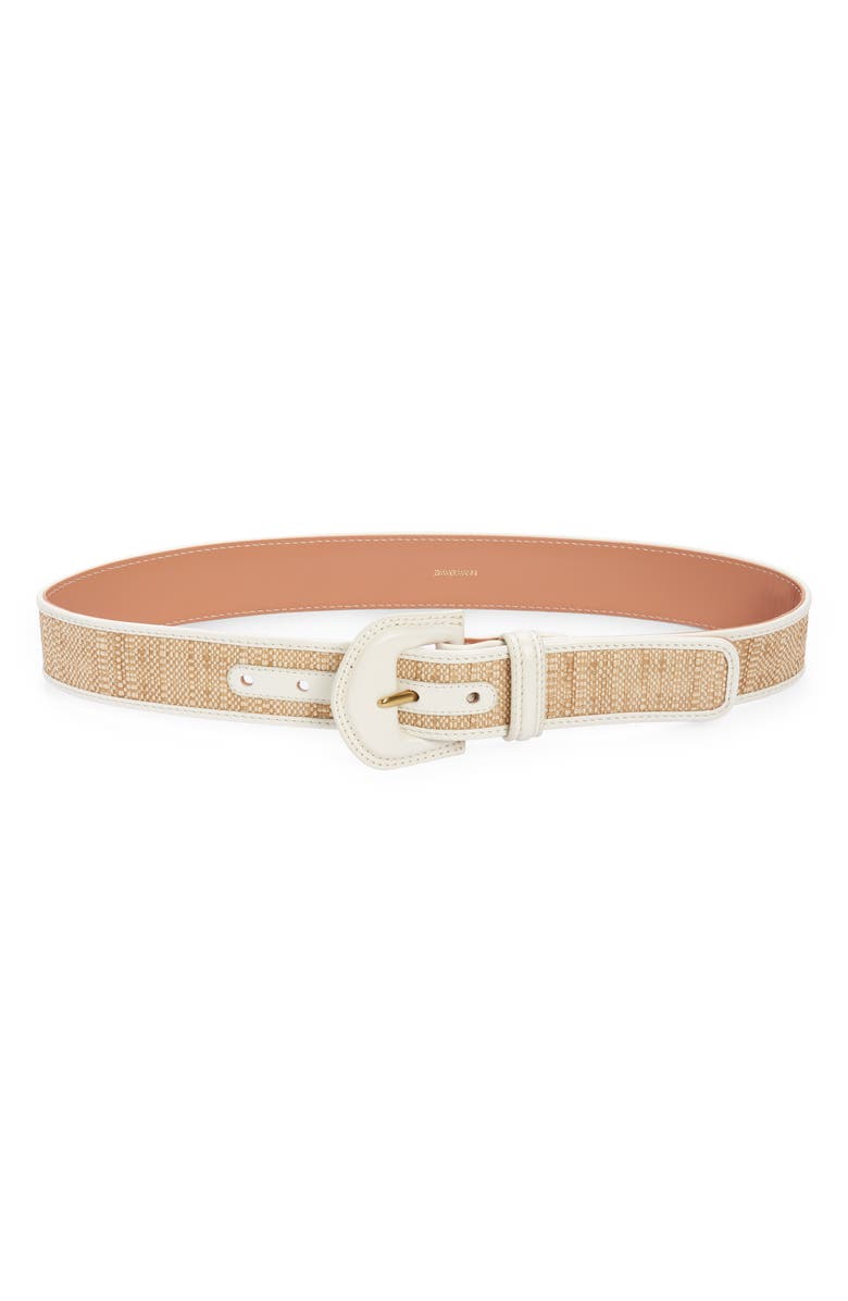 Zimmermann Woven Raffia & Leather Belt, Main, color, 
